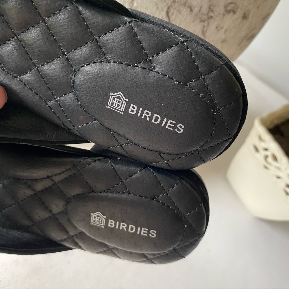 Birdies “The Swan” Black‎ Suede Mules Slippers Pointed Flats Shoes Womens 8 - Picture 12 of 14